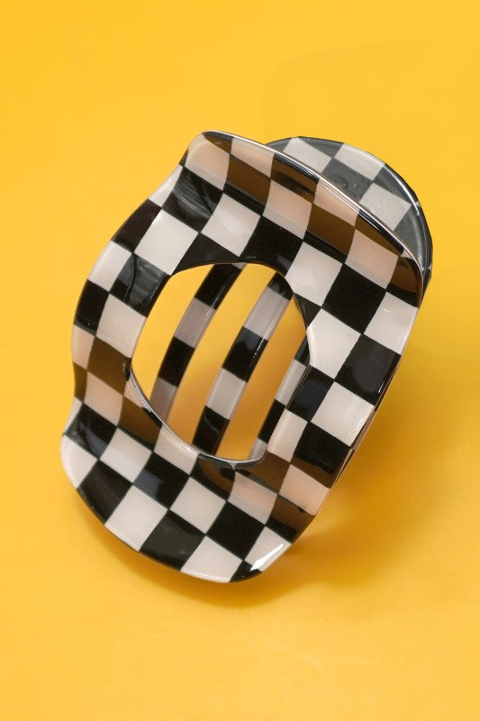 Black and White Checkered Flat Clip