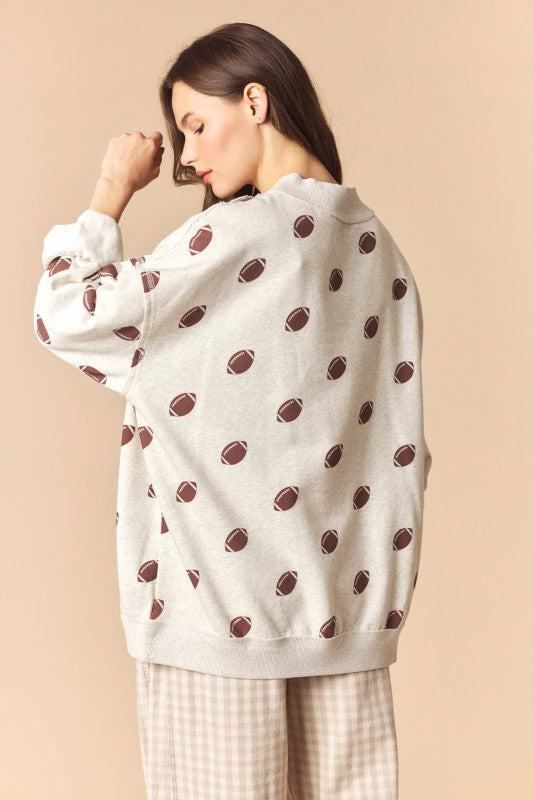 Reversible Game Day Mock Neck Sweatshirt