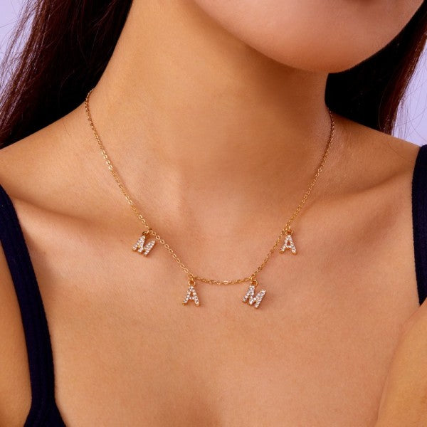 Mama Letter Necklace (Tarnish Free)