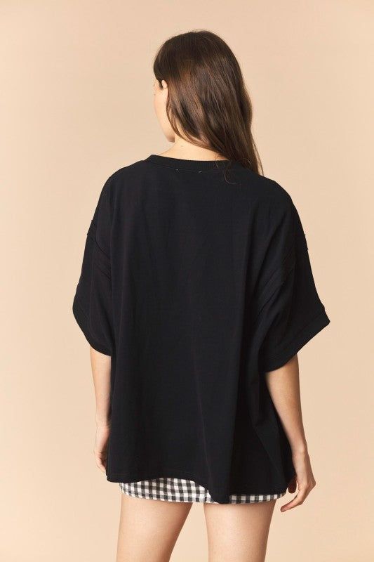 Touch Down Patches Dolman Sleeve Top