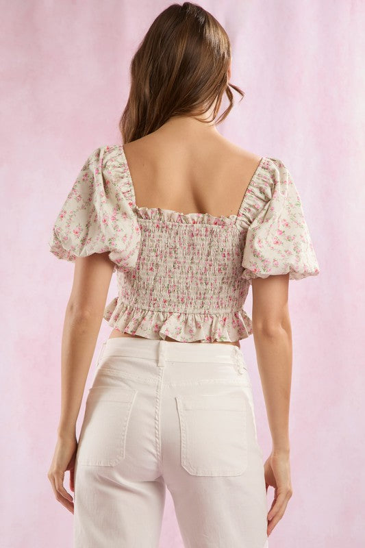 Smocked and Frills Crop Top