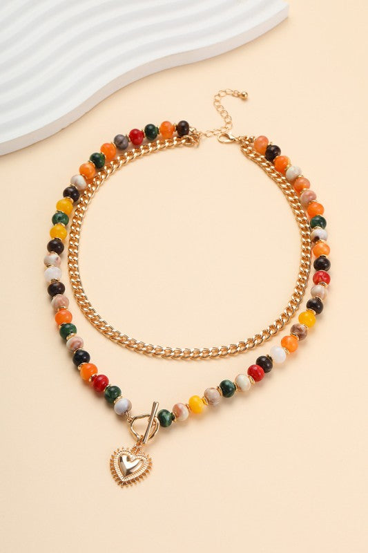 Moody with a Heart Beaded Necklace