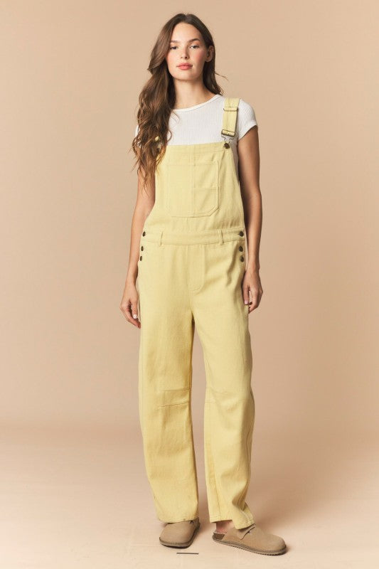 Mineral Washed Barrel Jean Overalls