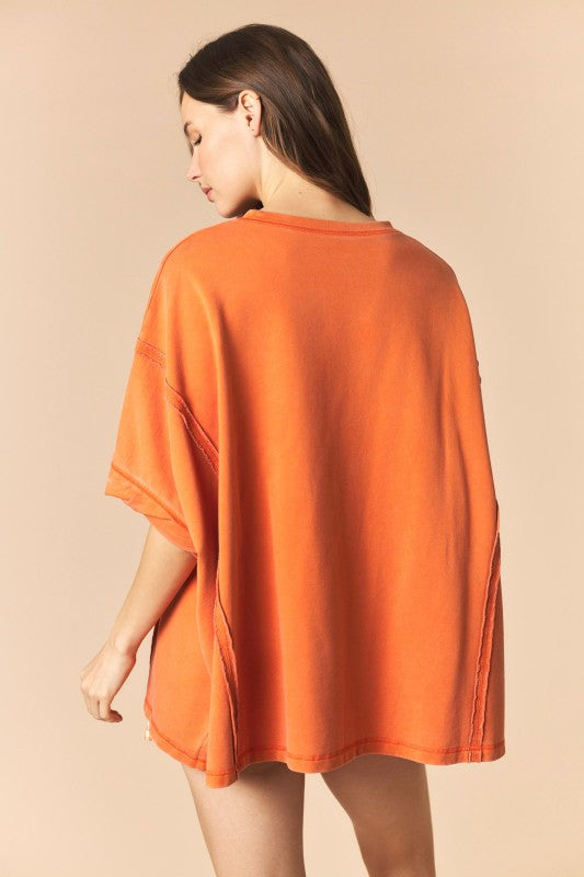 Burnt Orange Game Day French Terry Top