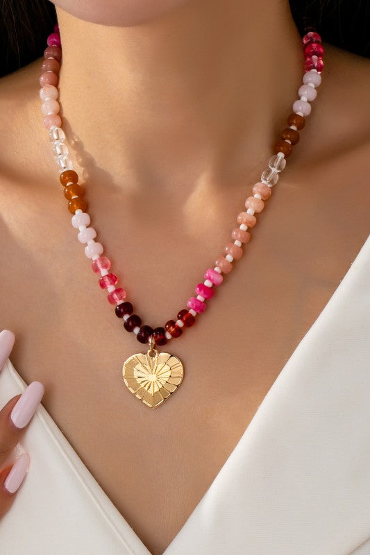 Valentine’s Day beaded necklace