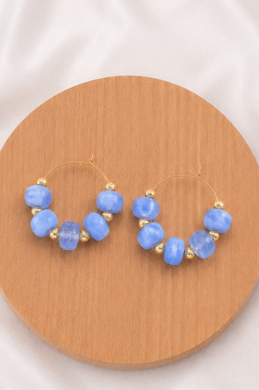 Boho Resin Hoop Earrings