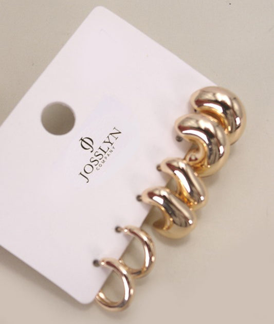 Bubble Basics Huggie Earrings Trio