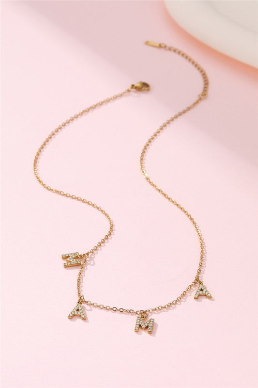 Mama Letter Necklace (Tarnish Free)