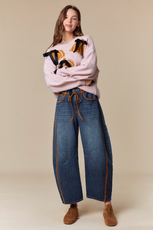 Girly Bow Pumpkin Sweater