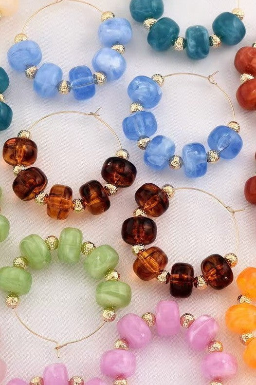 Boho Resin Hoop Earrings