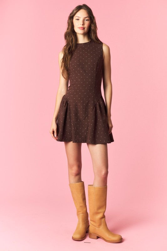 Chocolate Mini Dot Dress