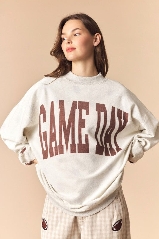 Reversible Game Day Mock Neck Sweatshirt