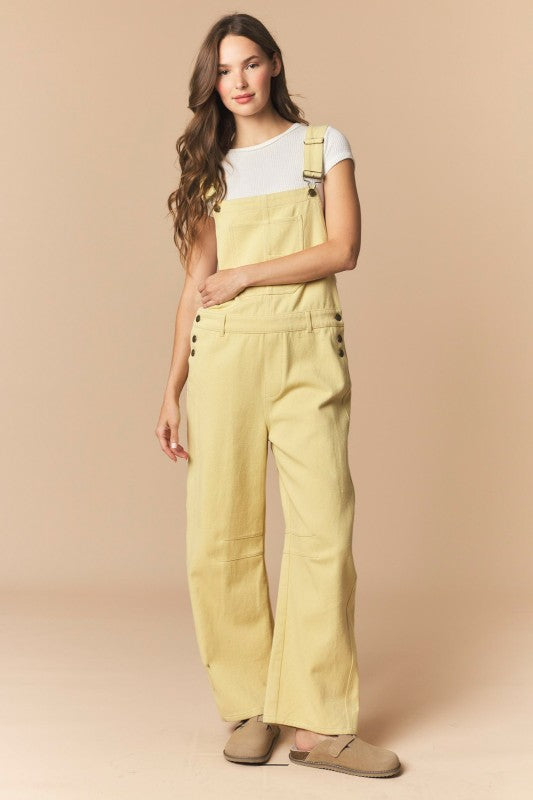 Mineral Washed Barrel Jean Overalls