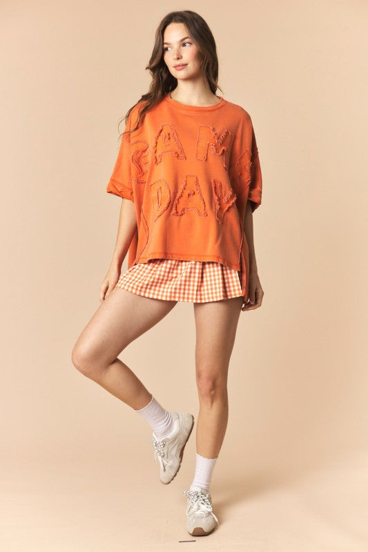Burnt Orange Game Day French Terry Top