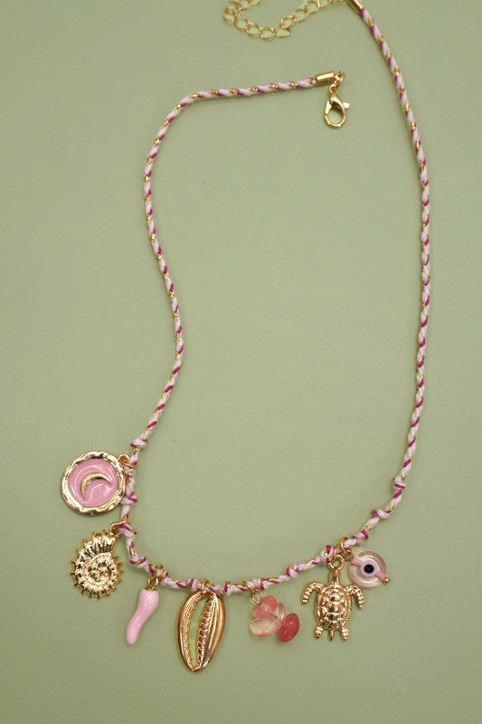 Summer Goals Corded Charm Necklace