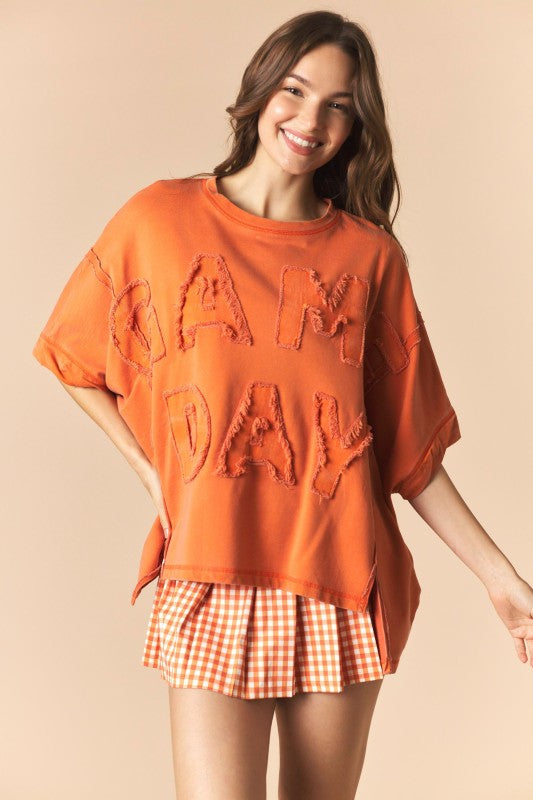 Burnt Orange Game Day French Terry Top