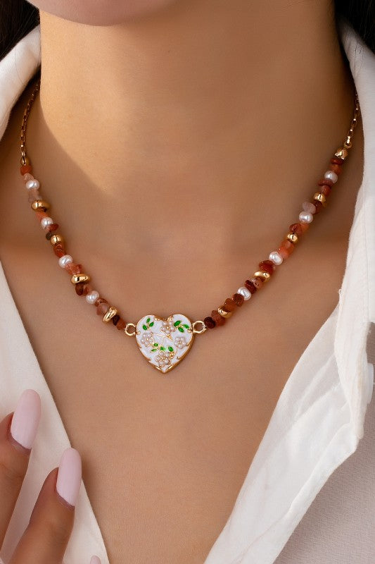 Truly in Love Beaded Pendant Necklace