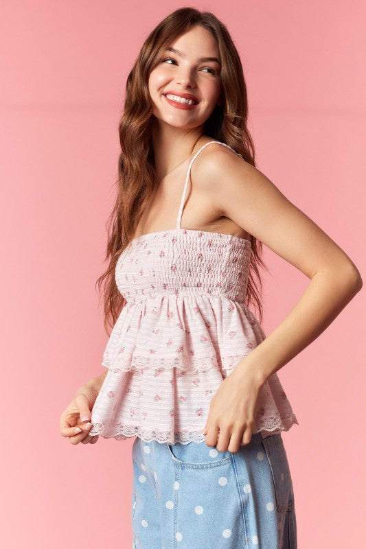 Whimsy Floral Lace Tank Top