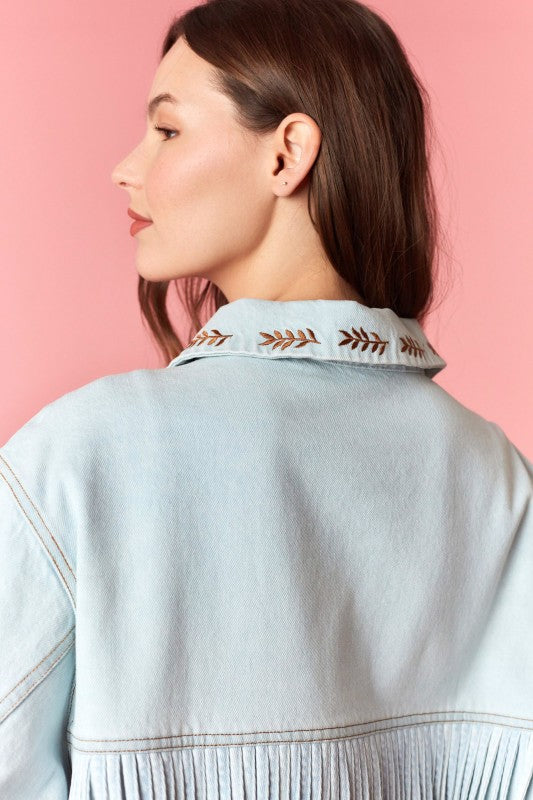 Western Embroidery Jacket with Fringe