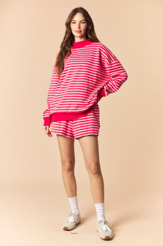 Candy Land Mock Neck Sweatshirt and Shorts Set