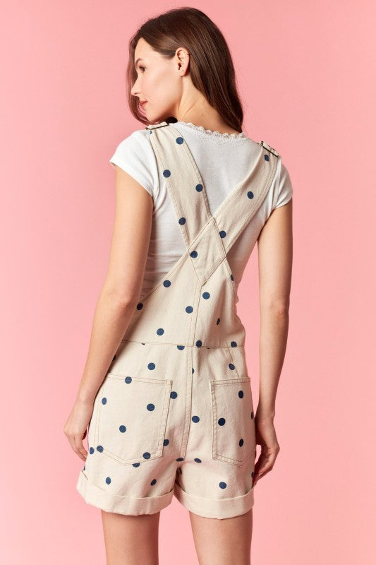 Polka Dot Denim Overalls