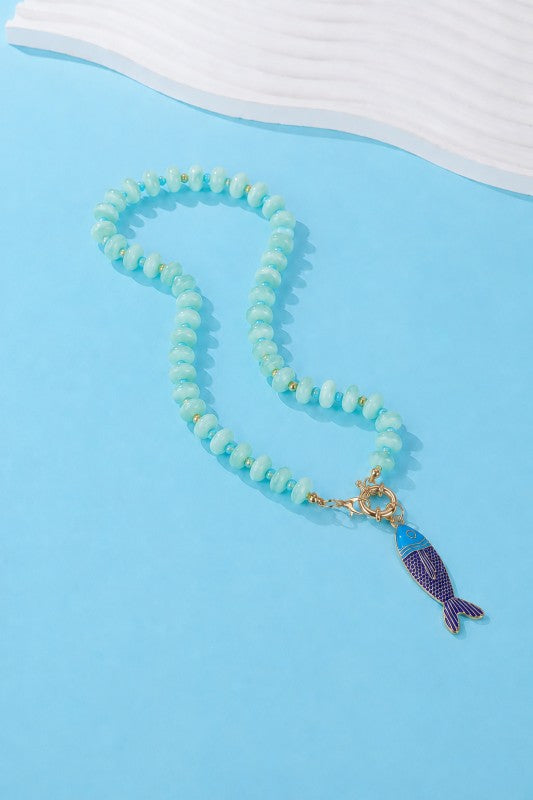 Tarnish Free Fish Beaded Necklace