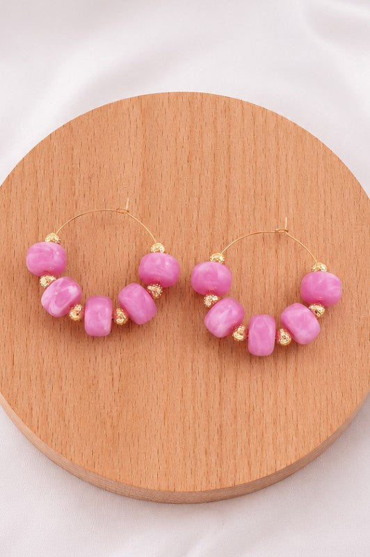 Boho Resin Hoop Earrings