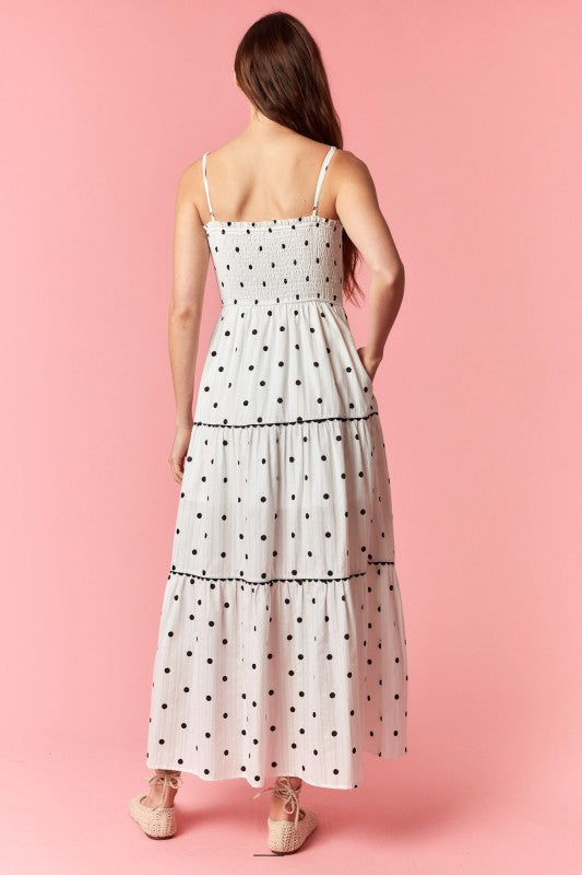 Polka Dot Poplin Maxi Dress