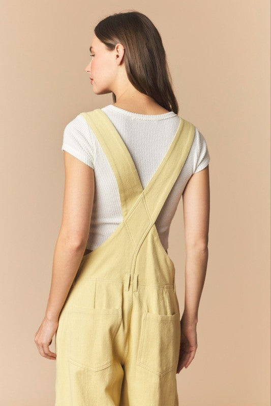 Mineral Washed Barrel Jean Overalls