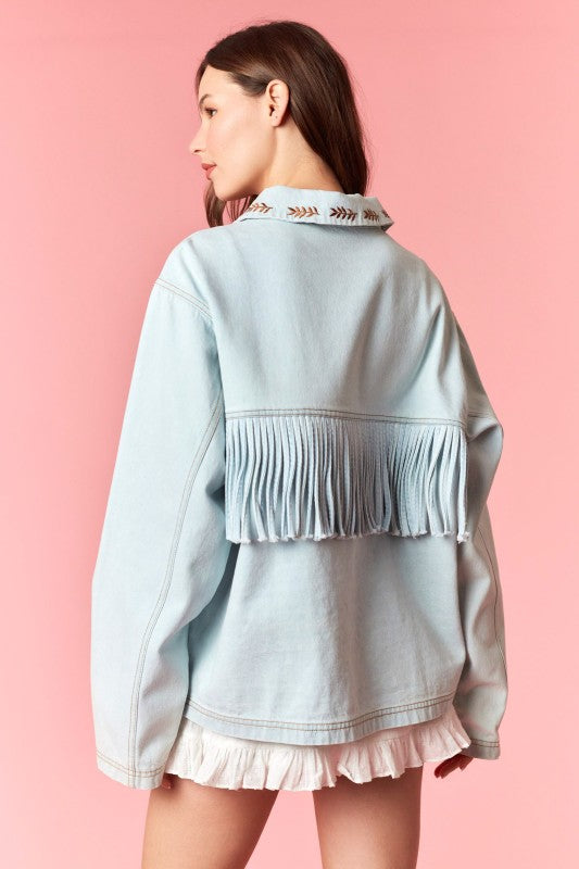 Western Embroidery Jacket with Fringe