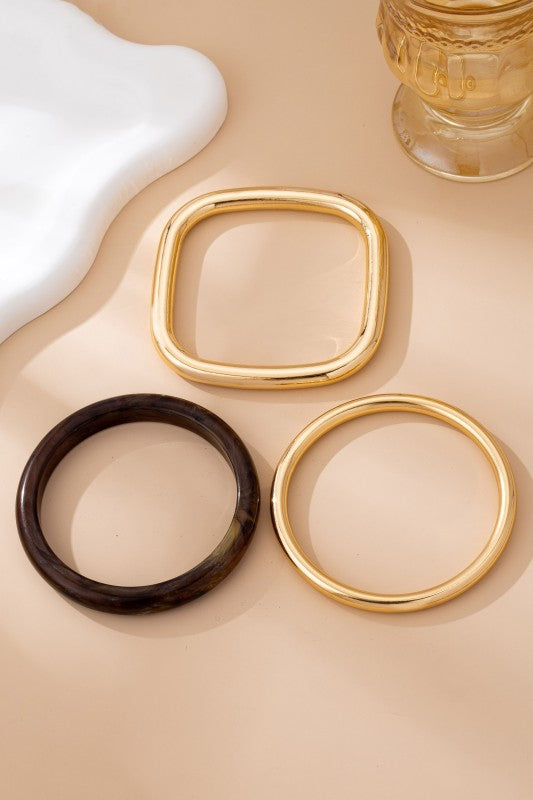 Tort and Gold Bangle Trio