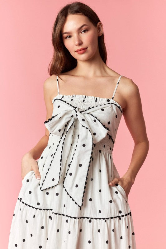Polka Dot Poplin Maxi Dress