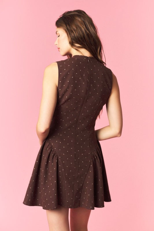 Chocolate Mini Dot Dress