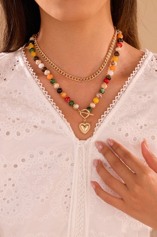 Moody with a Heart Beaded Necklace