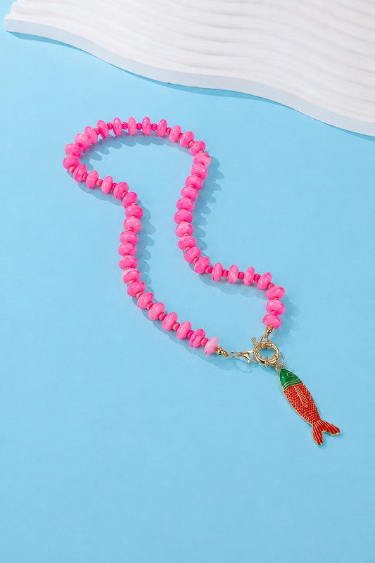 Tarnish Free Fish Beaded Necklace