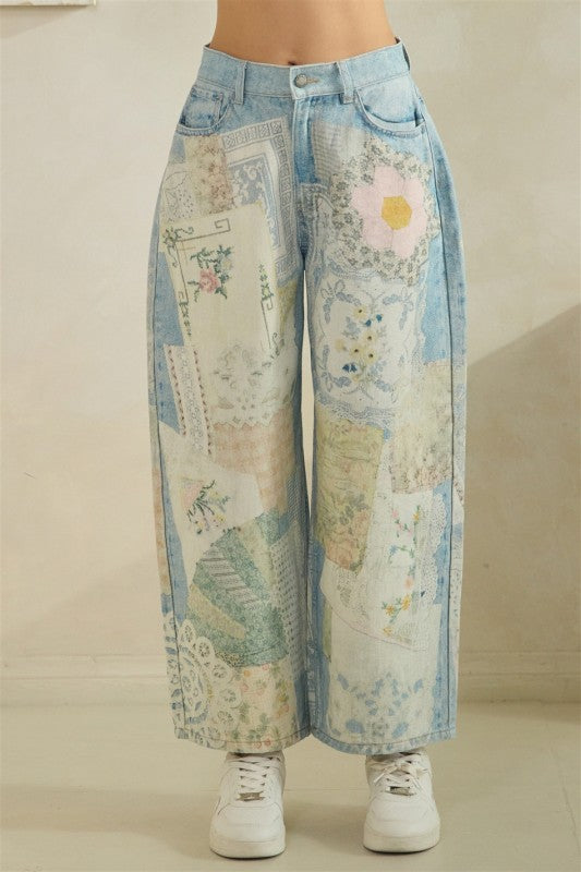Paisley Patchwork Printed Denim