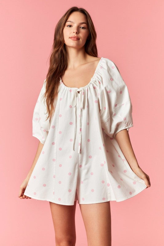 White with pink Easy Fit Romper
