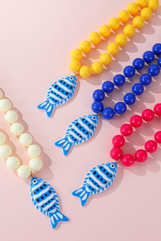 Blue Fish Pendant Necklace