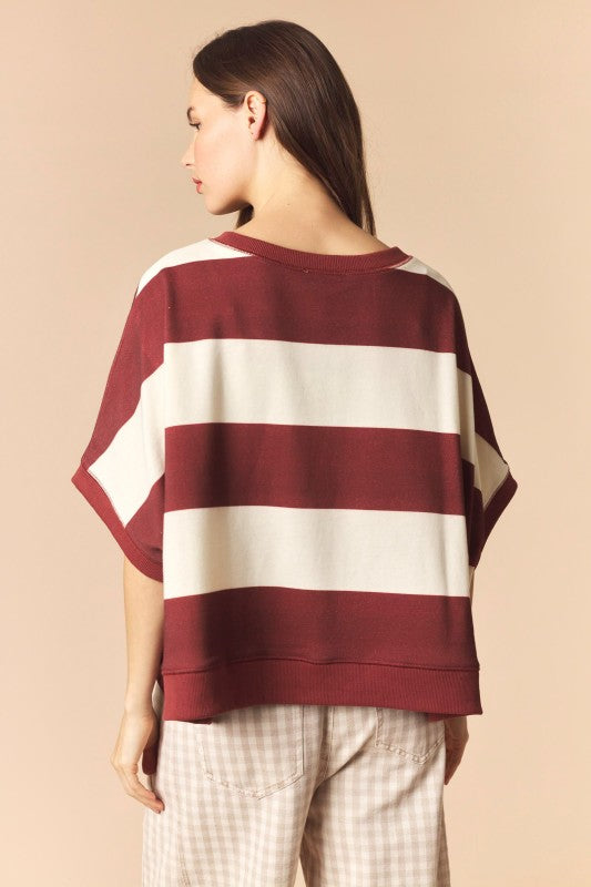Stripes and Patches Football Top