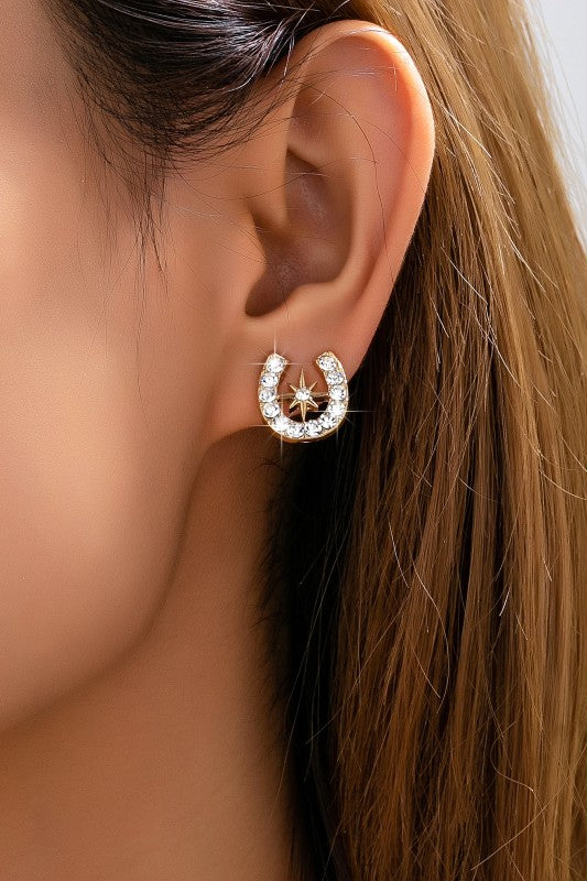Rhinestone Rodeo Stud Earrings