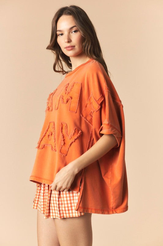 Burnt Orange Game Day French Terry Top