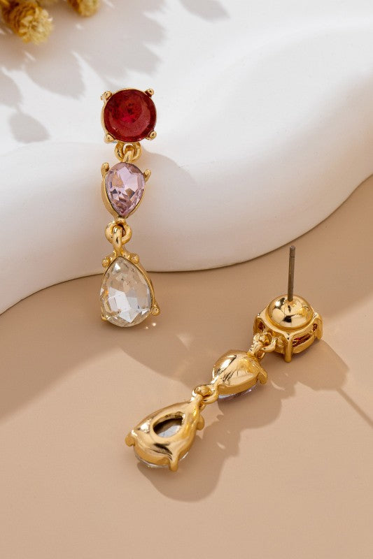 Ruby and Amethyst Teardrop Earrings