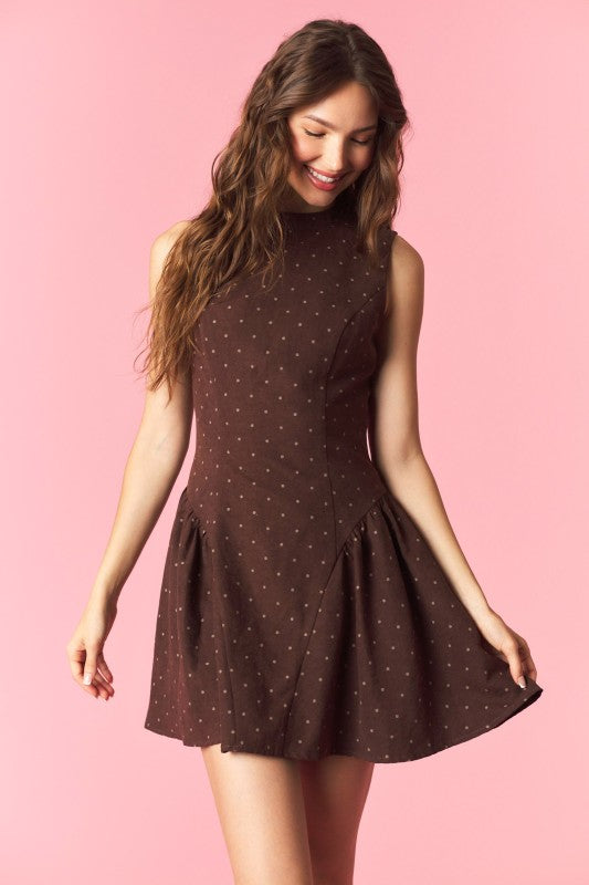 Chocolate Mini Dot Dress