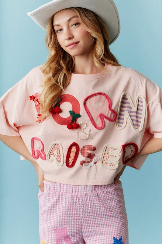 Born & raised cropped tee
