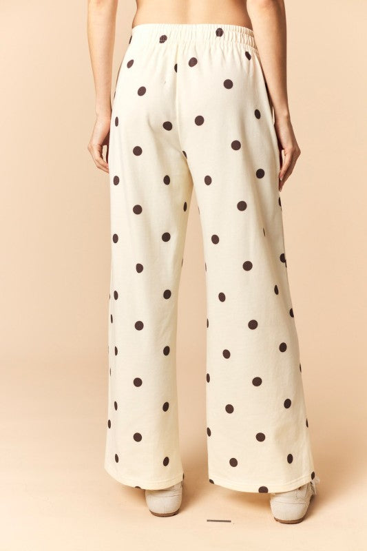 Ivory and Brown Polka Dot Dolman Sweat Set