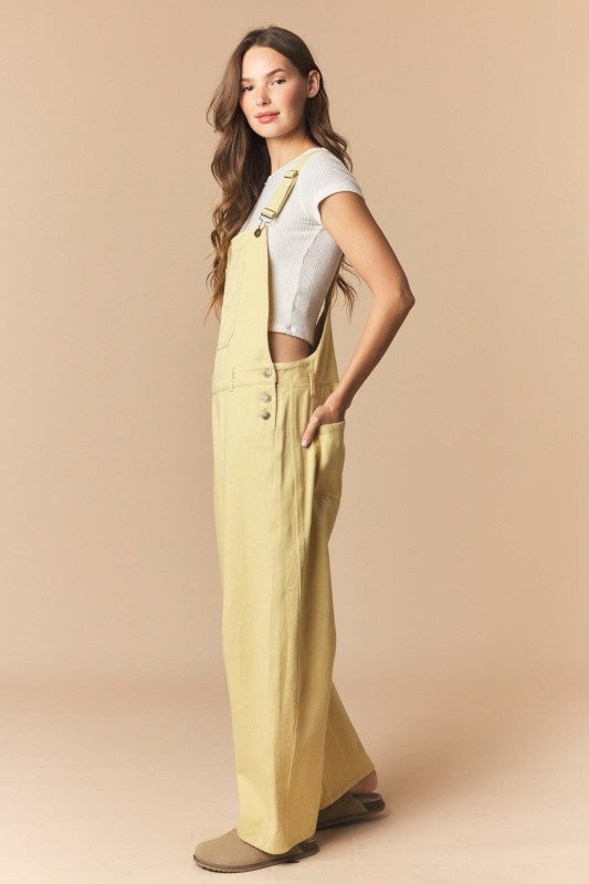 Mineral Washed Barrel Jean Overalls