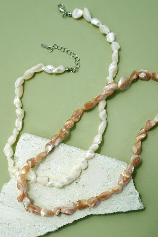 Mother of pearl nugget necklace