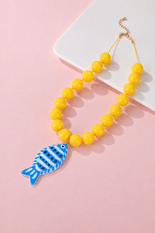 Blue Fish Pendant Necklace