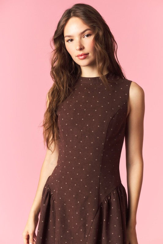 Chocolate Mini Dot Dress