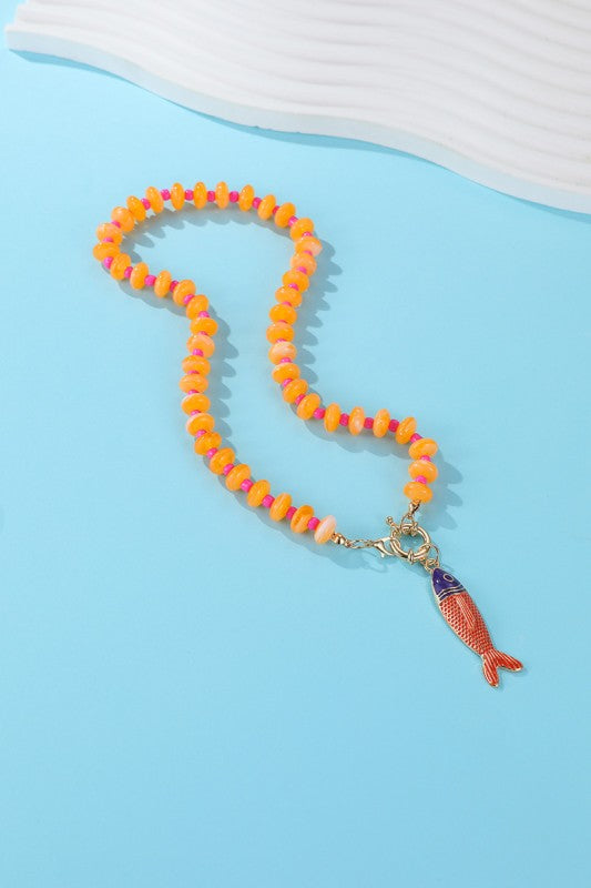 Tarnish Free Fish Beaded Necklace